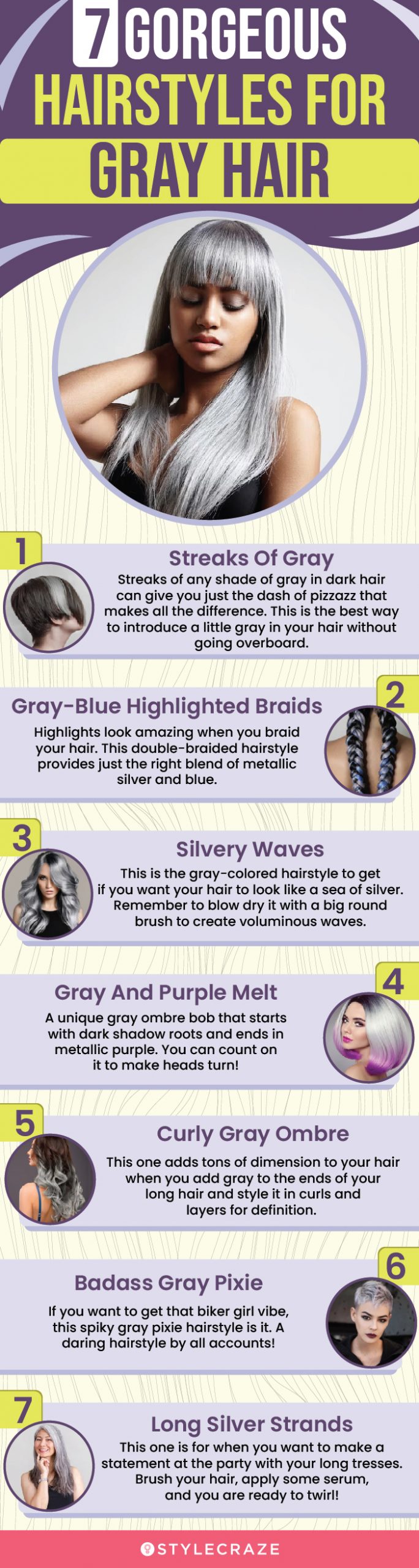 7 gorgeous hairstyles for gray hair (infographic)