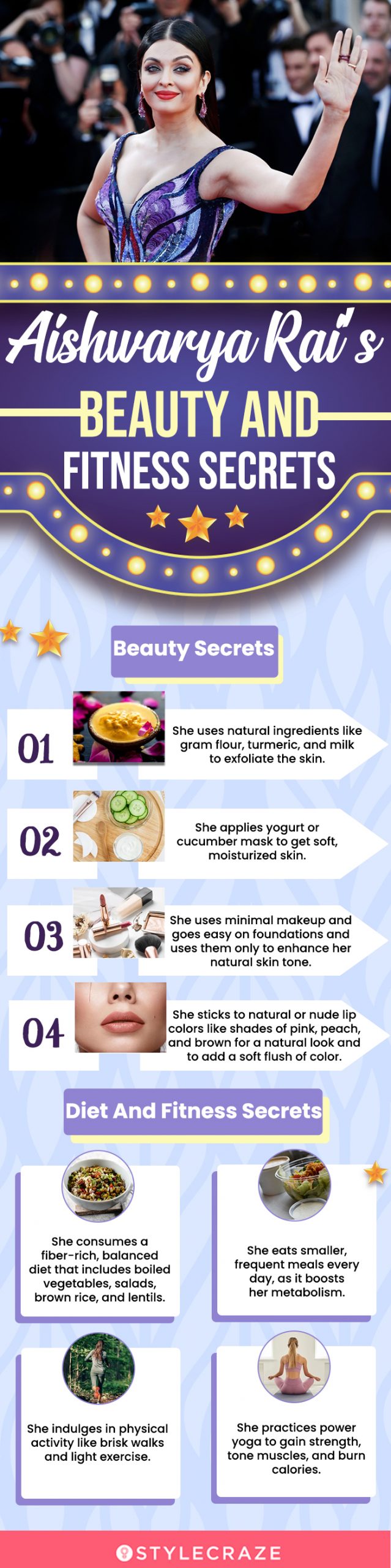 aishwarya rai’s beauty and fitness secrets (infographic)