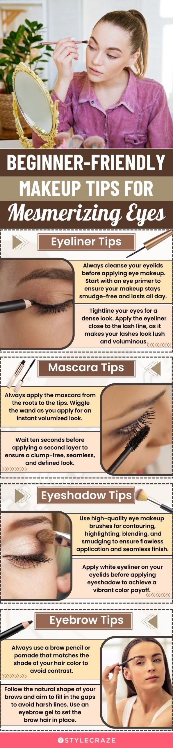 beginner friendly makeup tips for mesmerizing eyes (infographic)