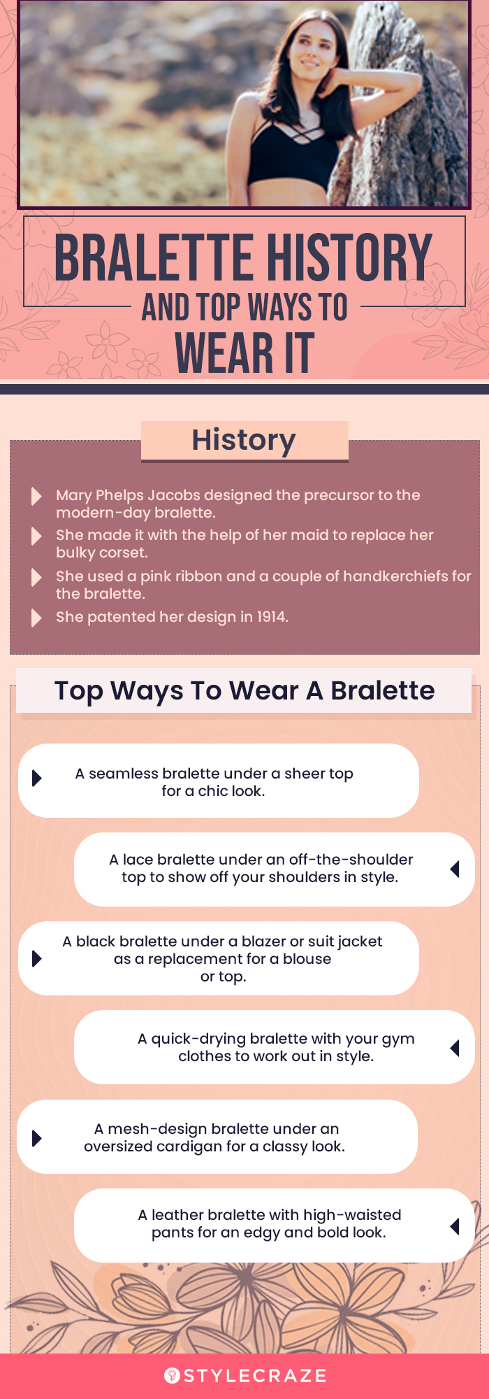 Bralette History And Top Ways To Wear It (infographic)