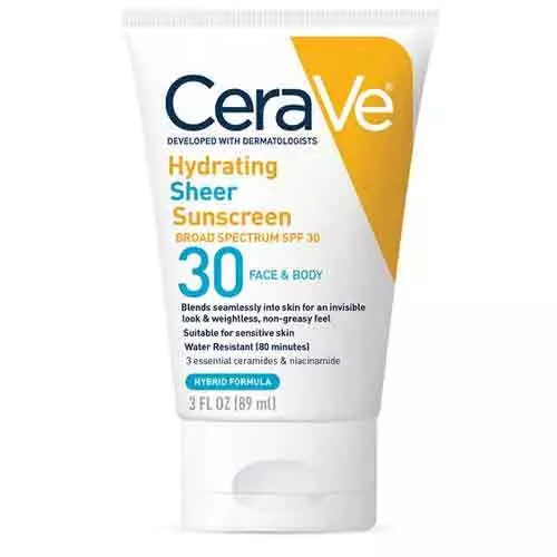 CeraVe Hydrating Sheer Sunscreen SPF 30 Face & Body