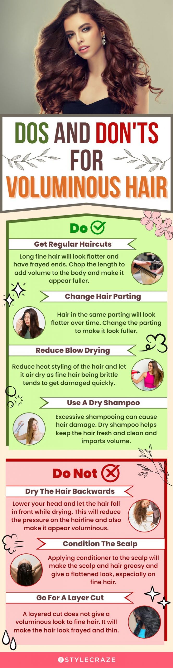 Dos And Donts For Voluminous Hair (infographic)