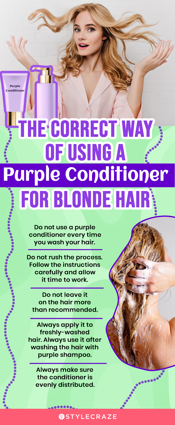 Dos And Don’ts Of Using Purple Conditioner For Blonde Hair (infographic)