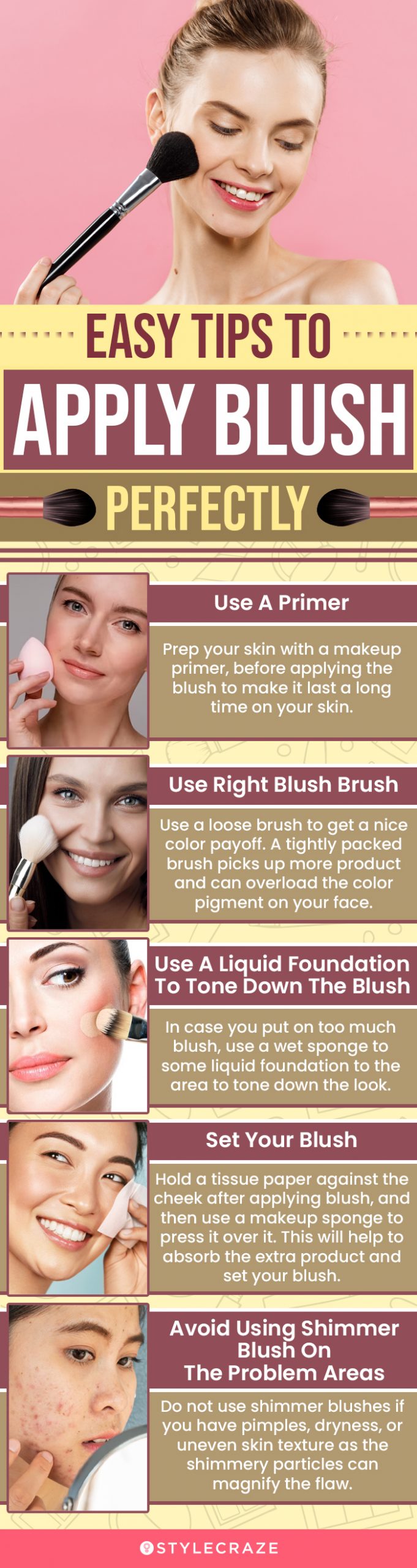 Easy Tips To Apply Blush Perfectly (infographic)