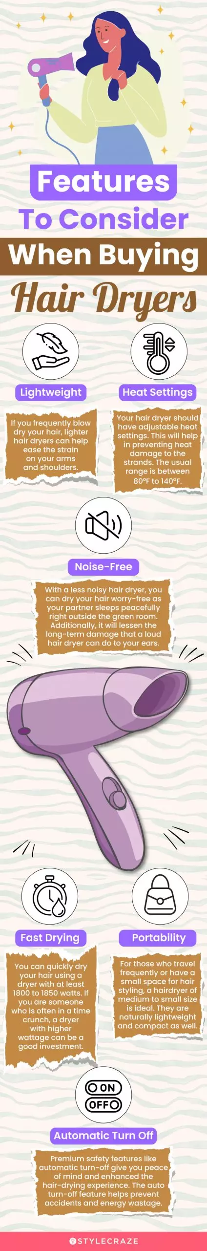 Features To Consider When Buying Hair Dryers (infographic)