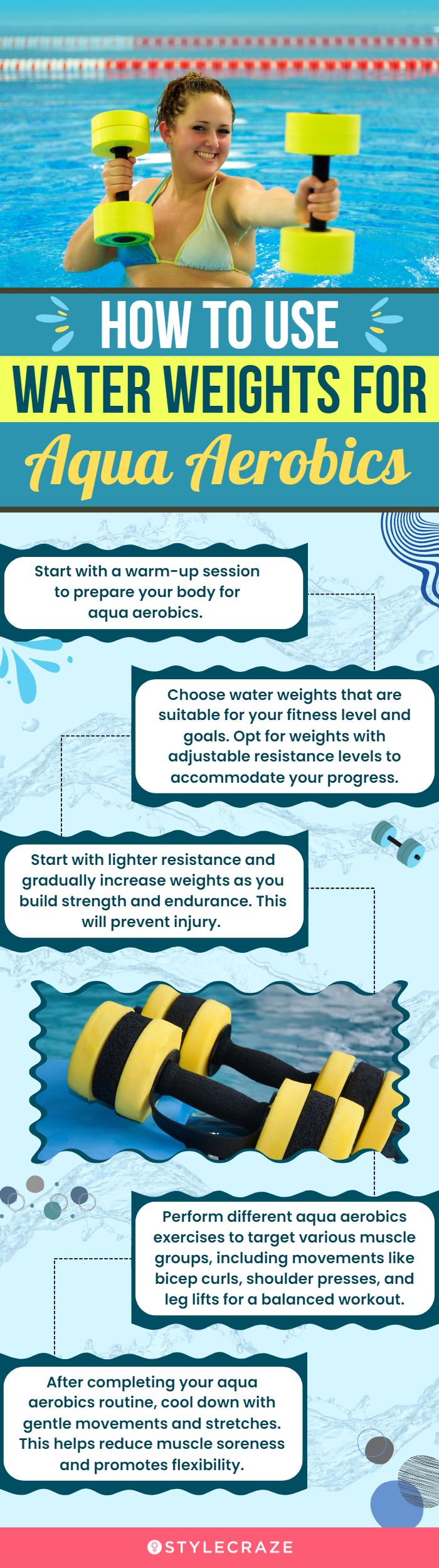 How To Use Water Weighs For Aqua Aerobics (infographic)