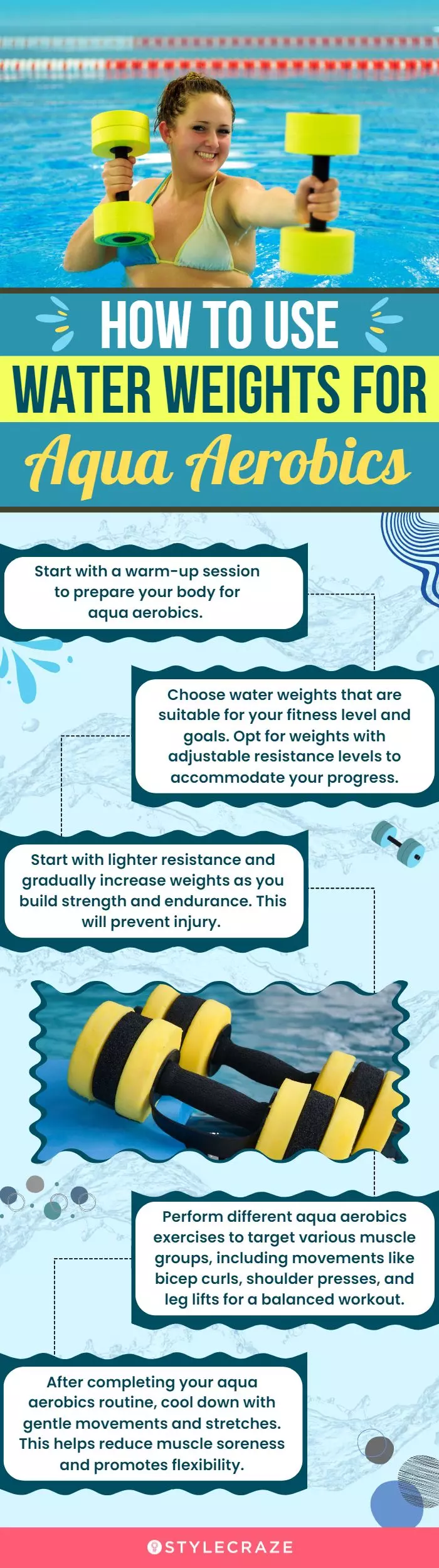 How To Use Water Weighs For Aqua Aerobics (infographic)