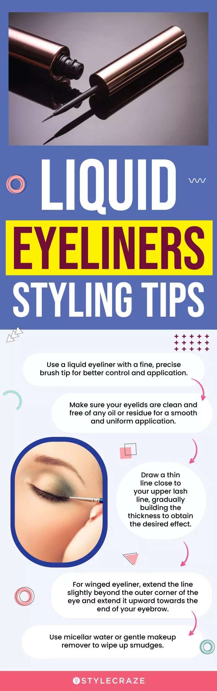 Liquid Eyeliners Styling Tips (infographic)