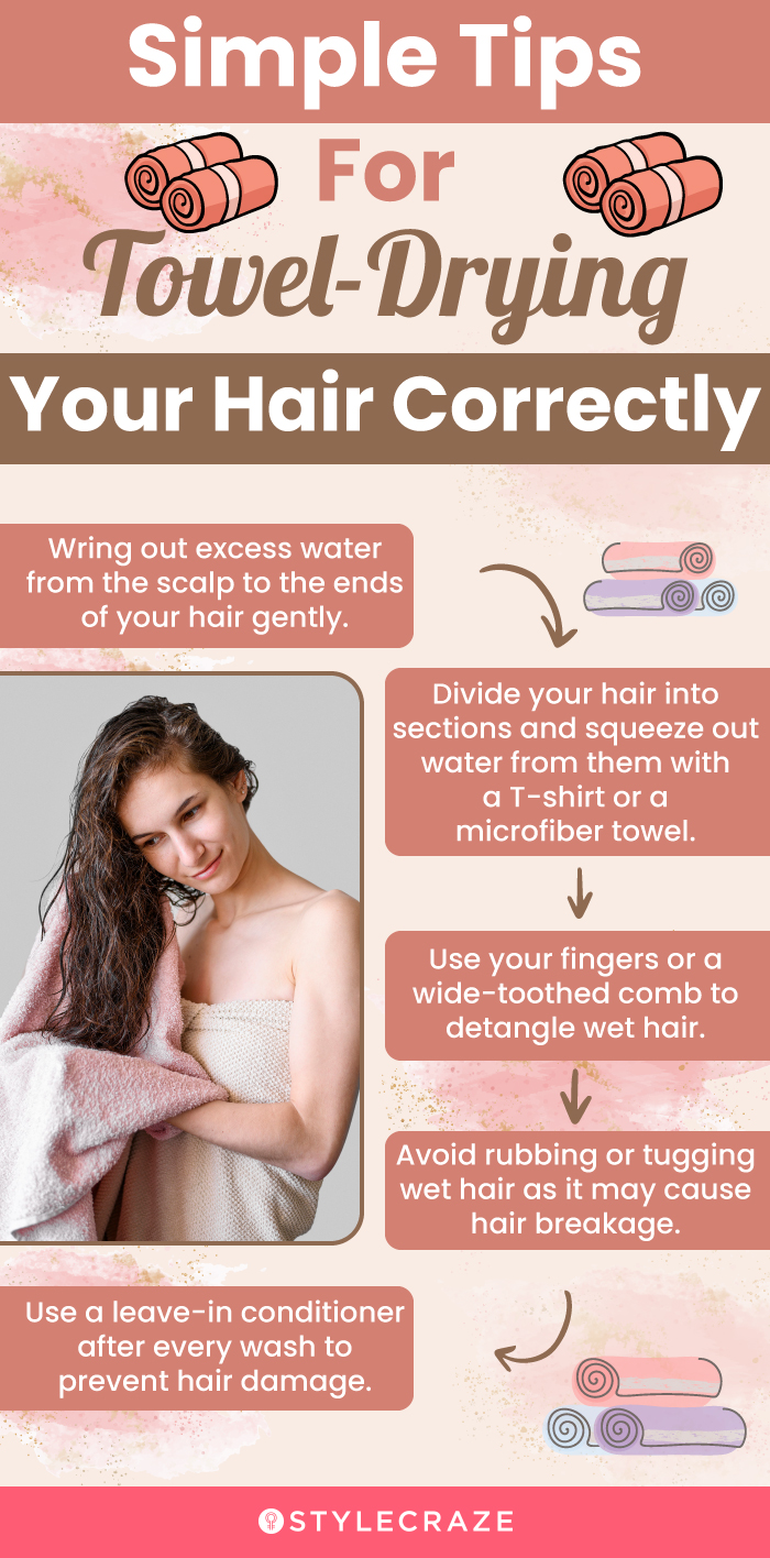 simple tips for towel drying your hair correctly (infographic)