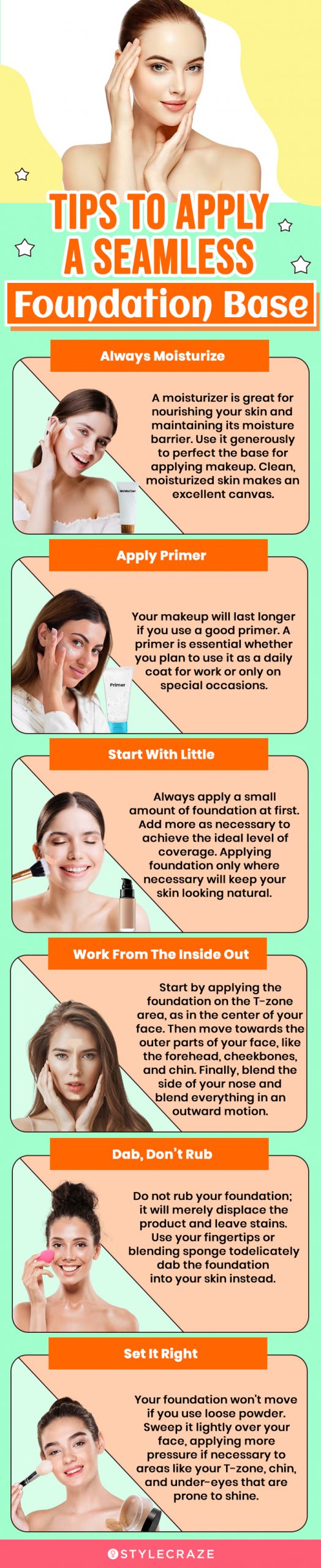 Tips To Apply A Seamless Foundation Base (infographic)
