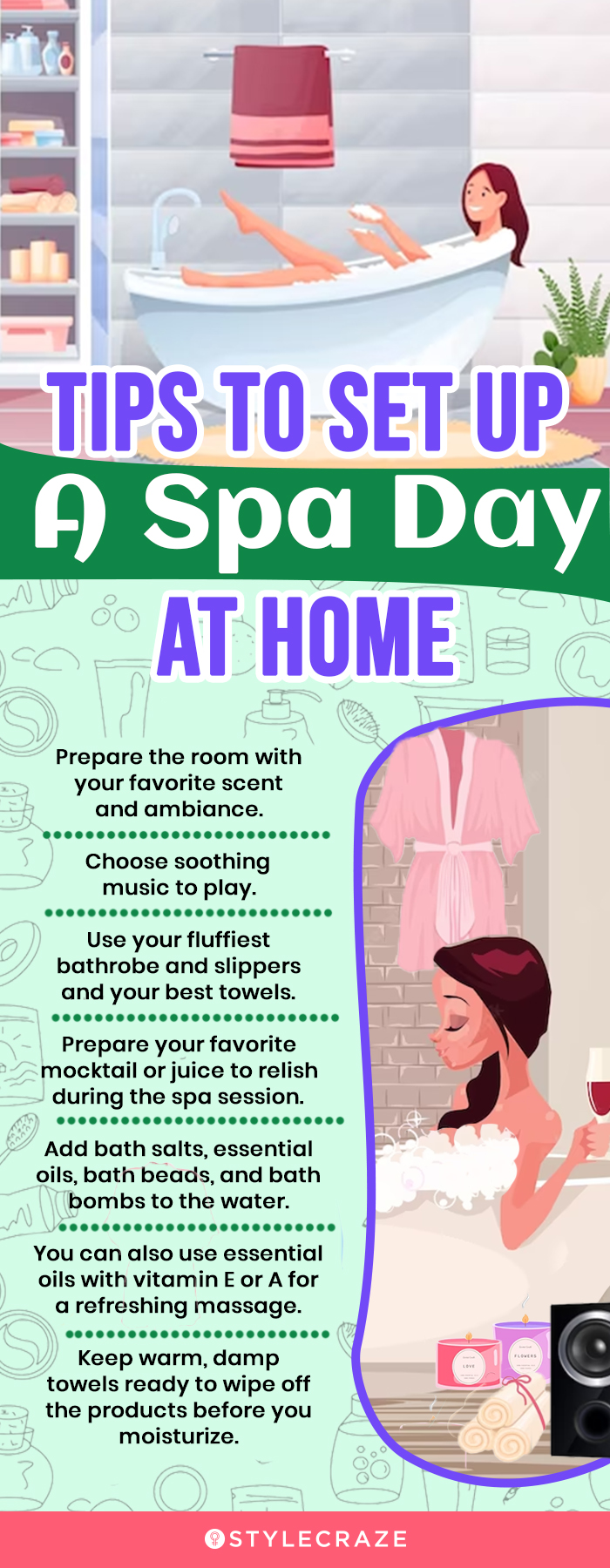 Tips To Set Up A Spa Day At Home (infographic)