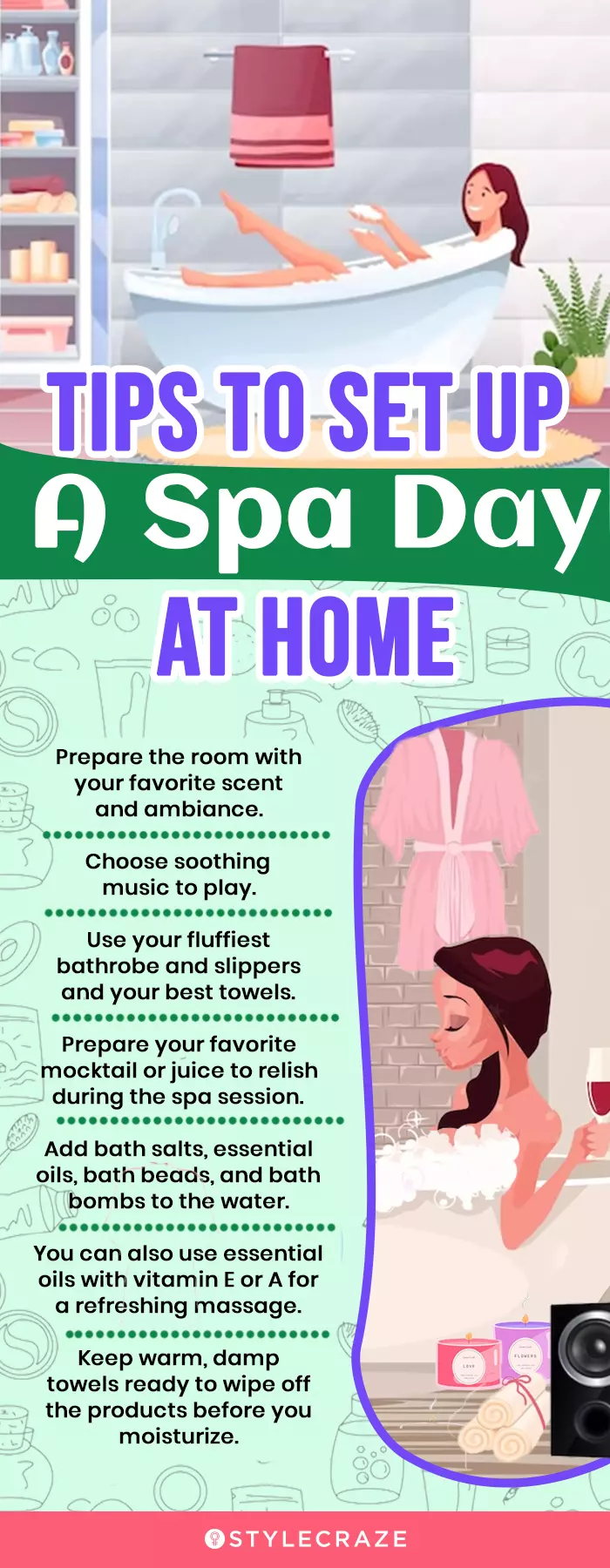 Tips To Set Up A Spa Day At Home (infographic)