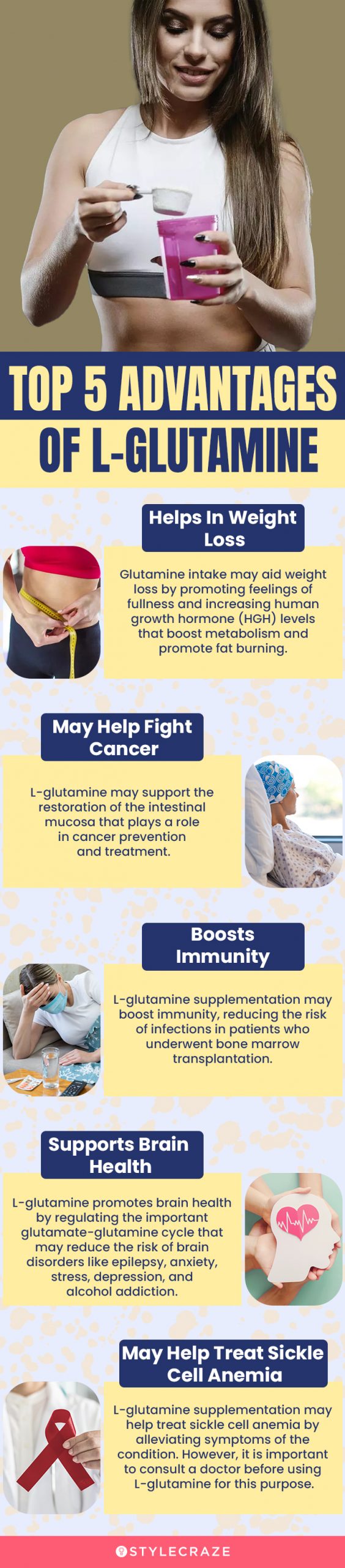 top 5 advantages of l-glutamine (infographic)