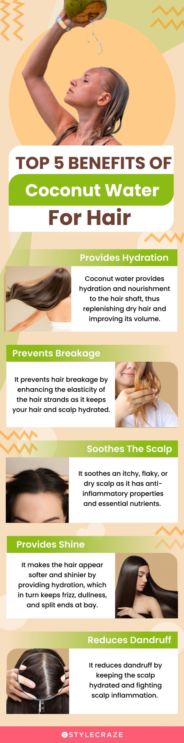 top 5 benefits of coconut water for hair (infographic)