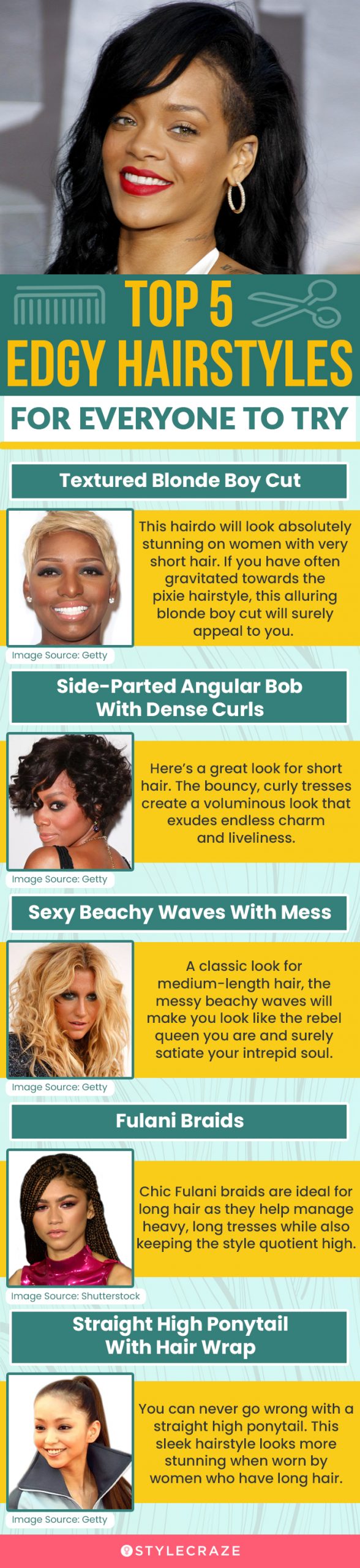 top 5 edgy hairstyles for everyone to (infographic)