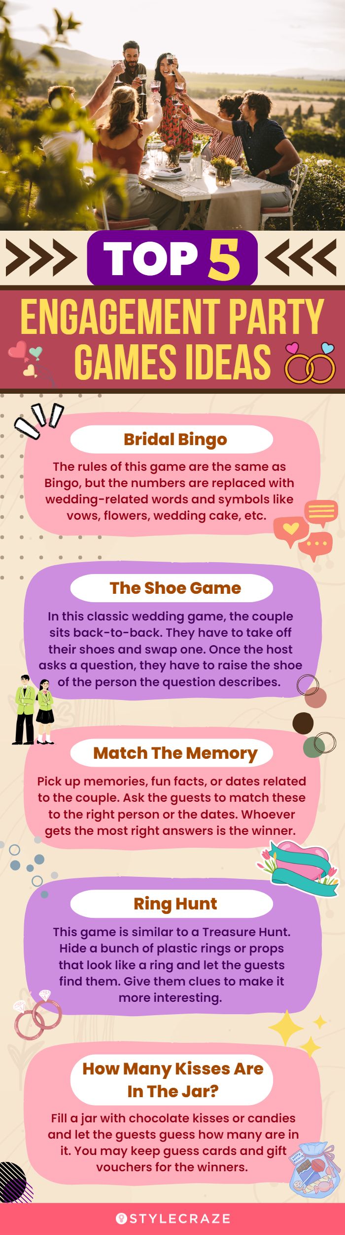 top 5 engagement party games ideas (infographic)