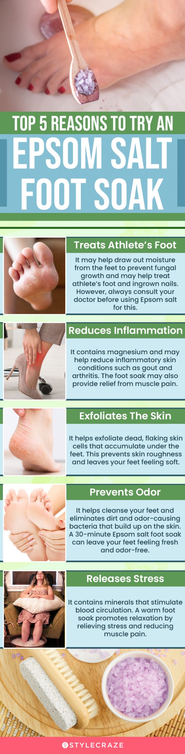 top 5 reasons to try an epsom salt foot soak (infographic)