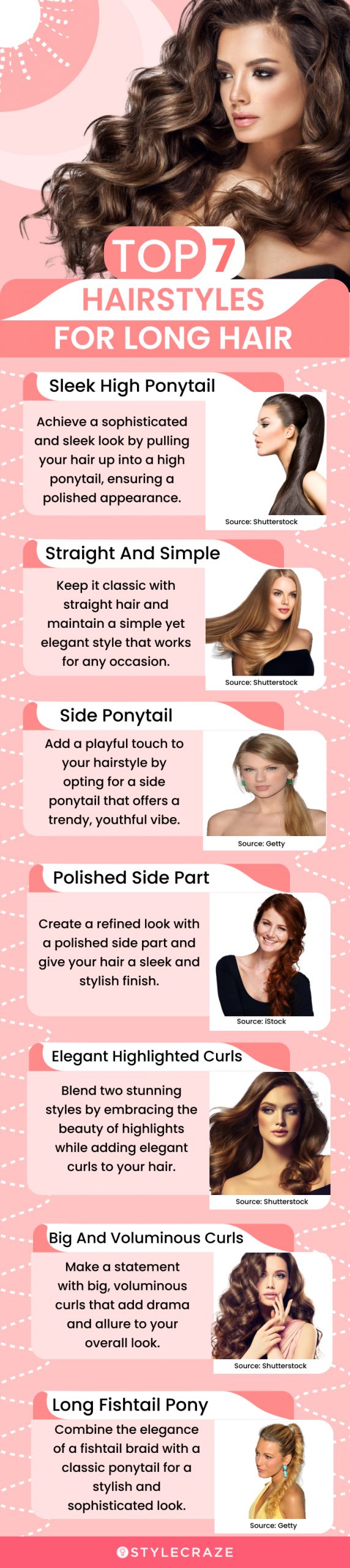 top 7 hairstyles for long hair (infographic)