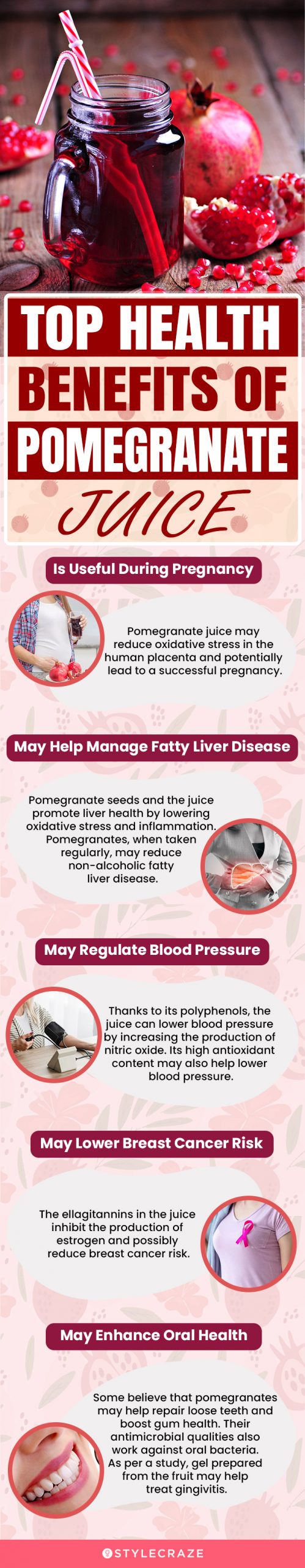 top health benefits of pomegranate juice(infographic)