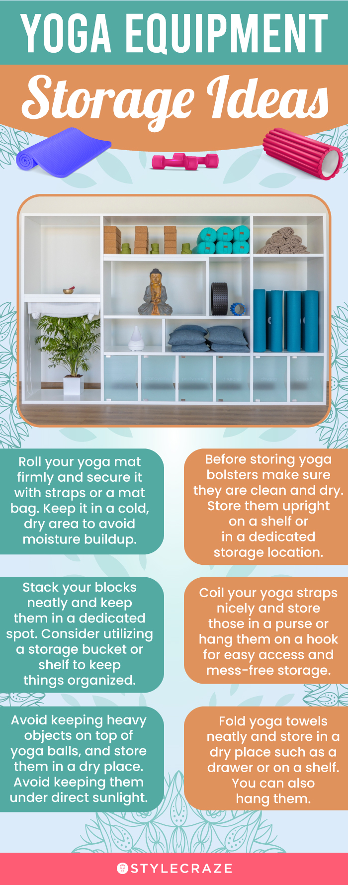 Yoga Equipment Storage Ideas (infographic)