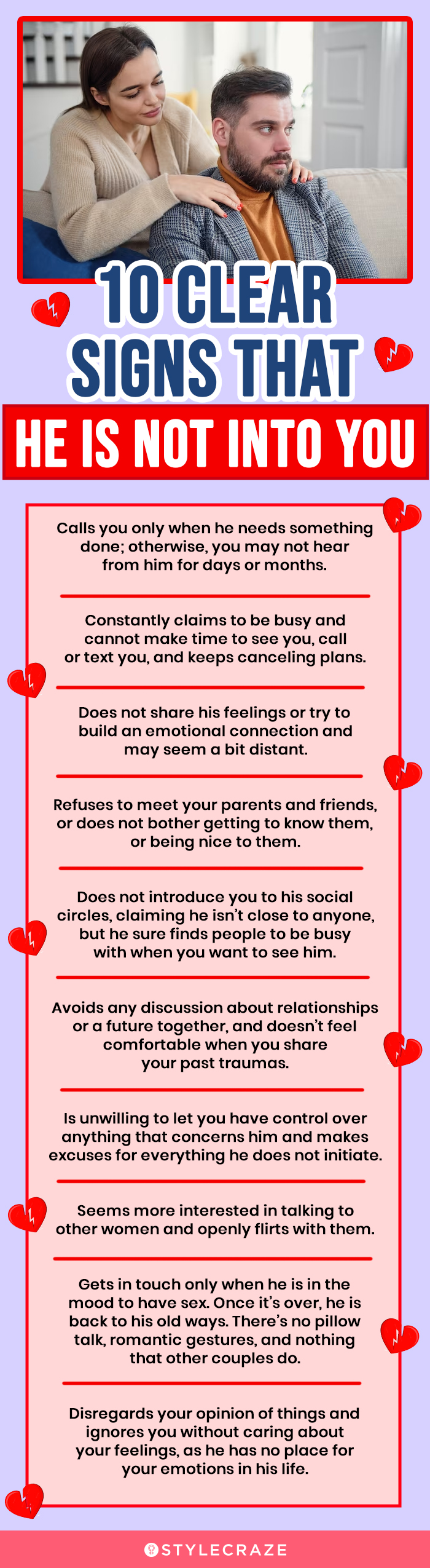 10 clear signs that he is not into you (infographic)