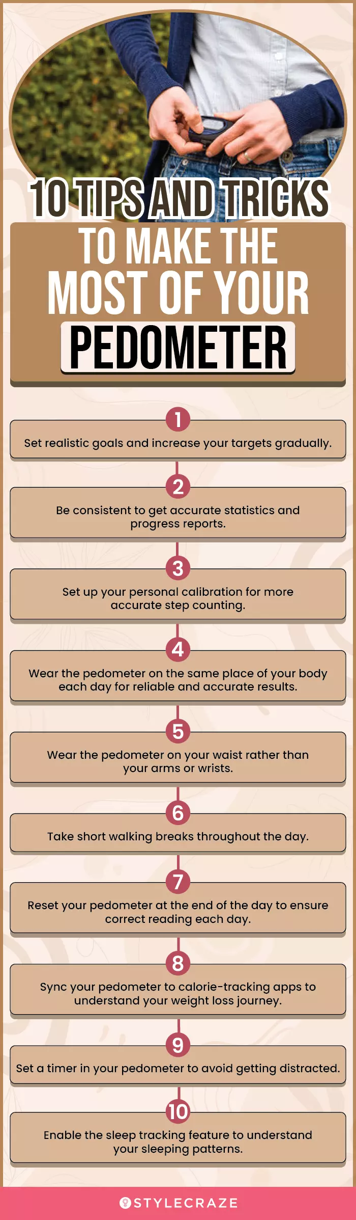 10 Tips And Tricks To Make The Most Of Your Pedometer (infographic)