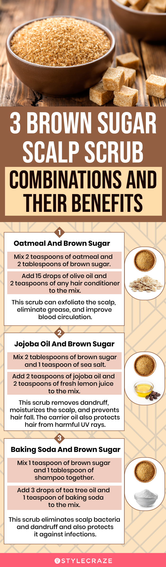 3 brown sugar scalp scrub combinations and their benefits (infographic)