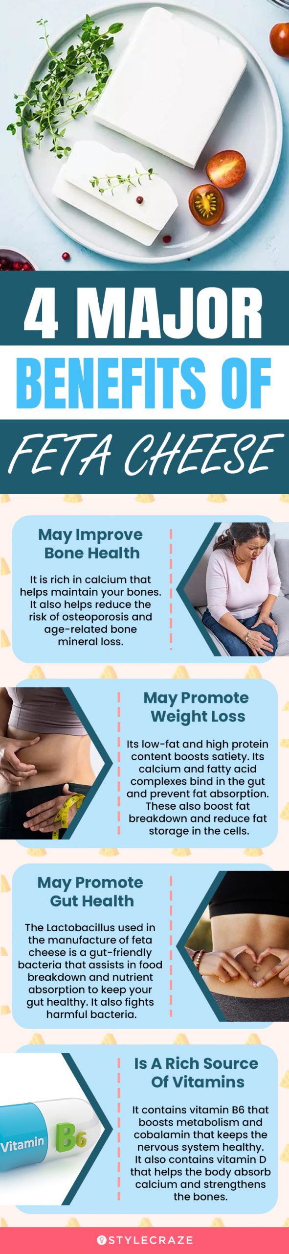4 major benefits of feta cheese (infographic)