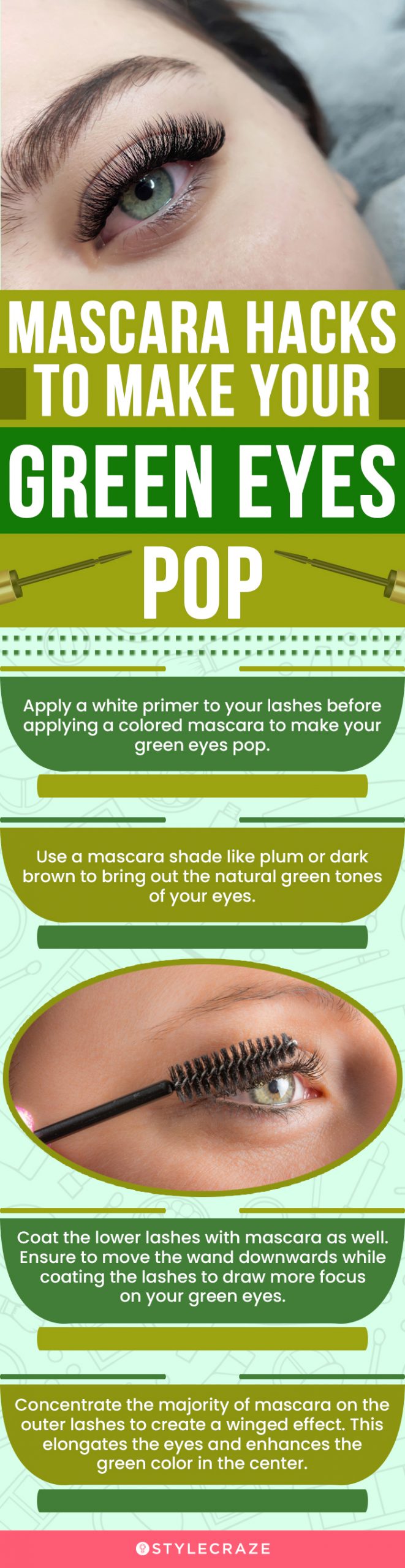 Mascara Hacks To Make Your Green Eyes Pop(infographic)
