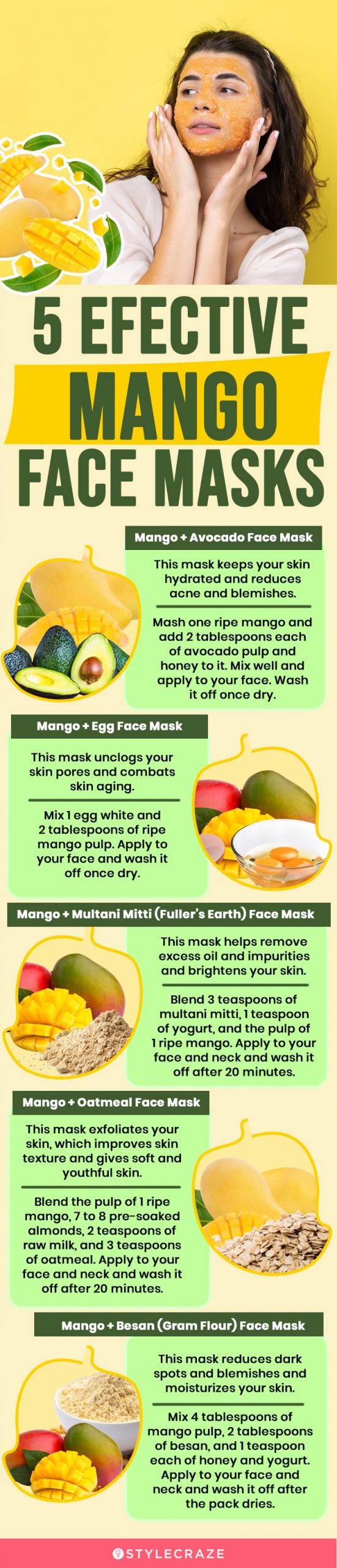 5 easy mango face masks (infographic)