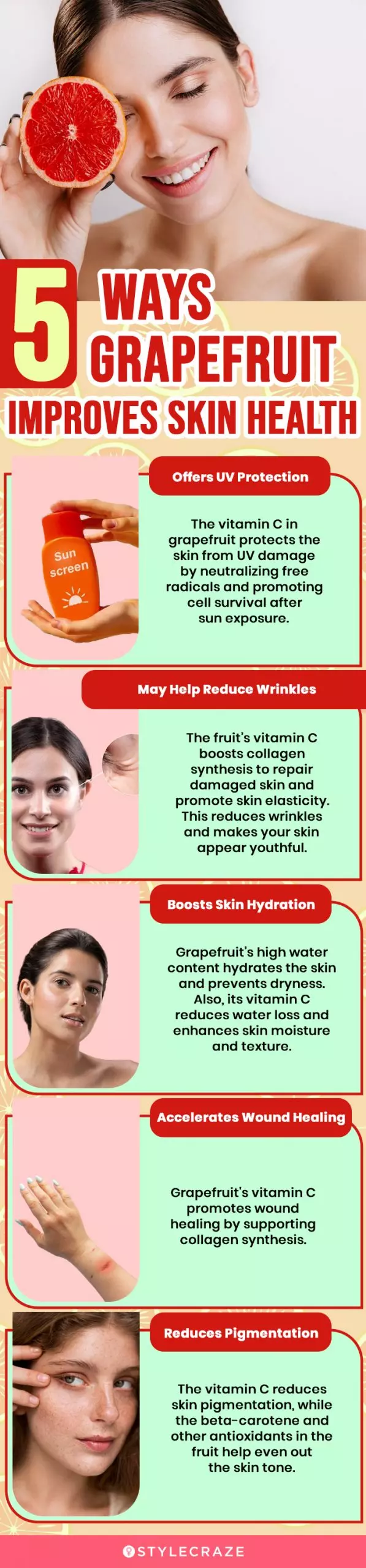 5 grapefruit benefits for the skin (infographic)