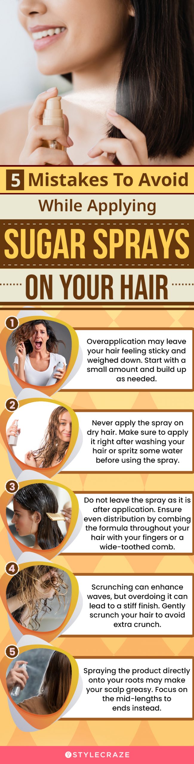 5 Mistakes To Avoid While Applying Sugar Sprays On Your Hair (infographic)
