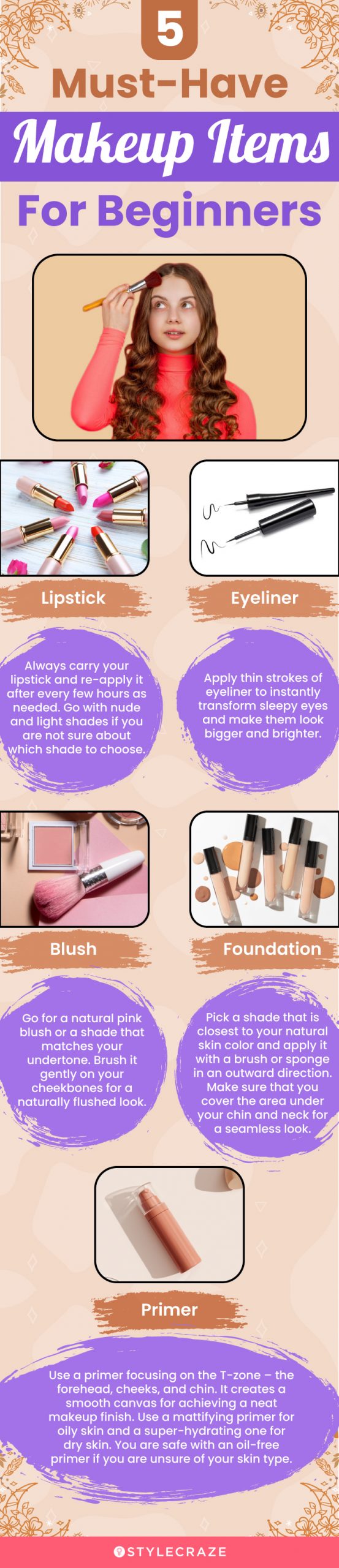 5 Must-Have Makeup Items For Beginners (infographic)