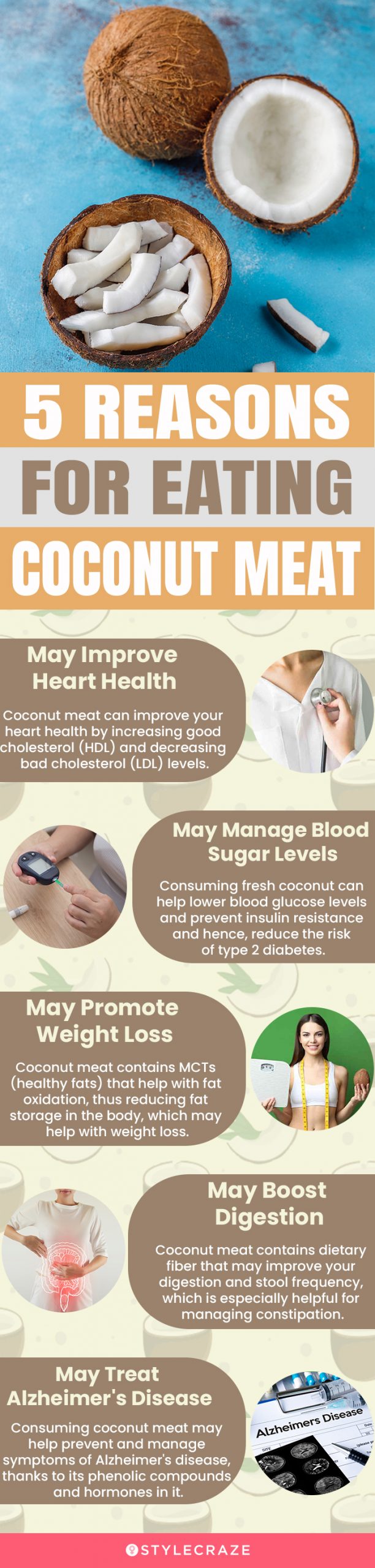 5 reasons for eating coconut meat (infographic)