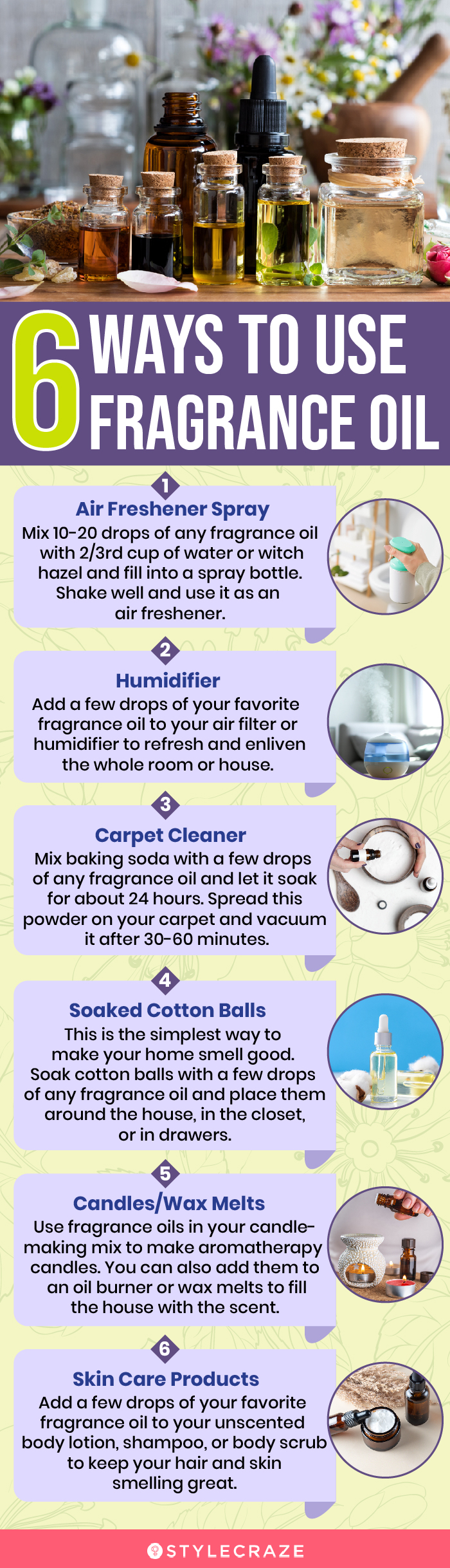 6 ways to use fragrance oil (infographic)