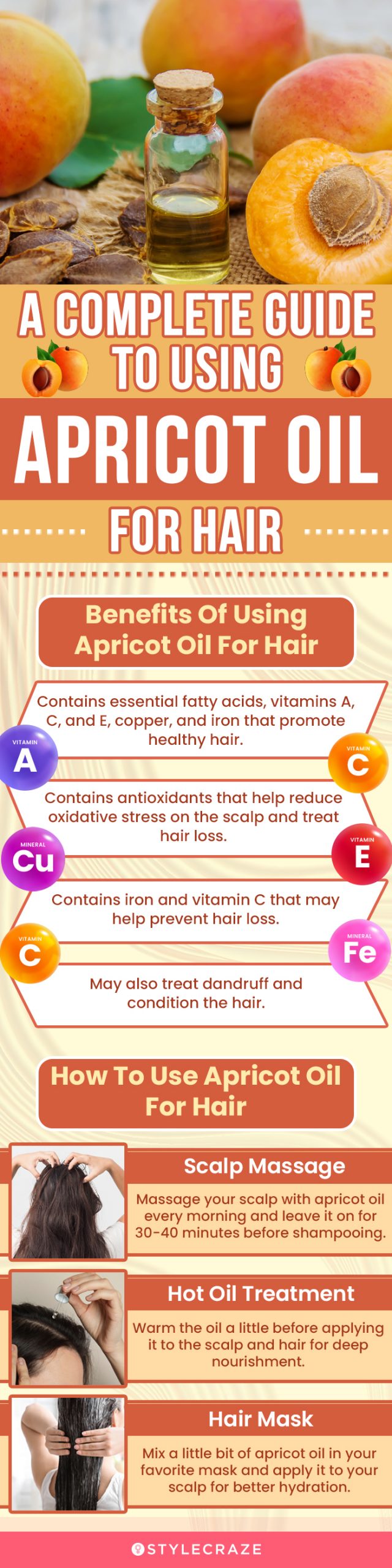 a complete guide to using apricot oil for hair (infographic)