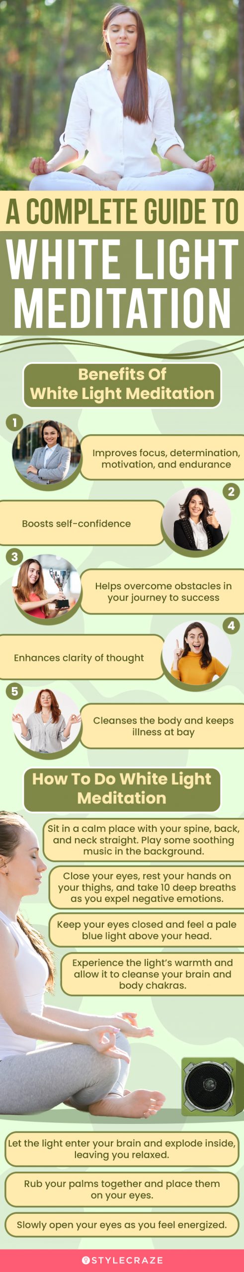 a complete guide to white light meditation (infographic)