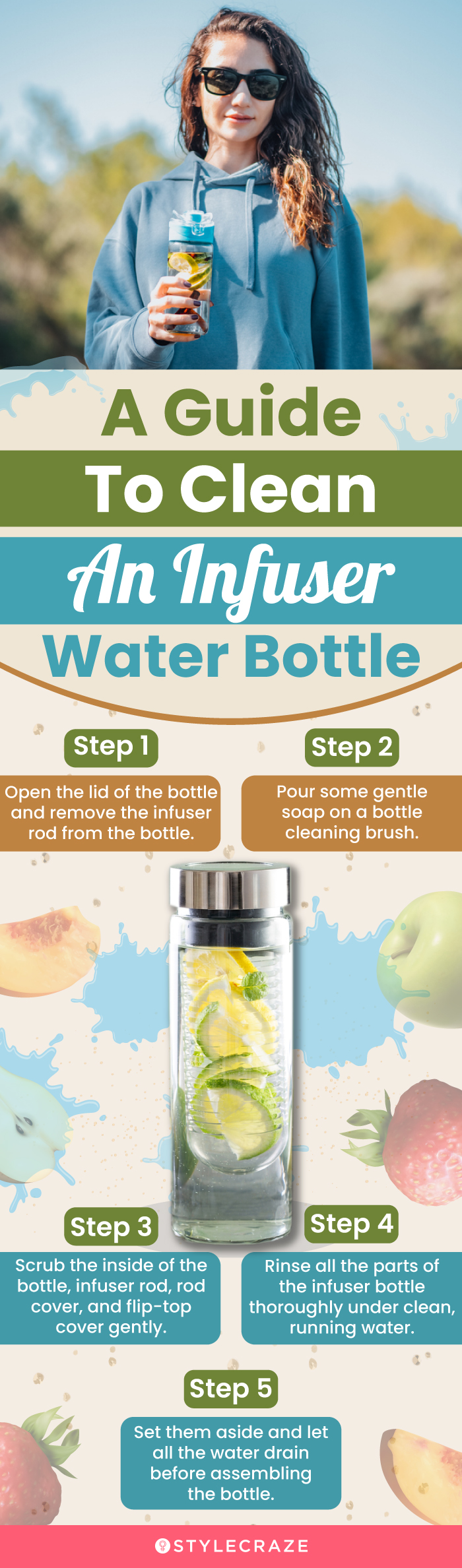 A Guide To Clean An Infuser Water Bottle (infographic)