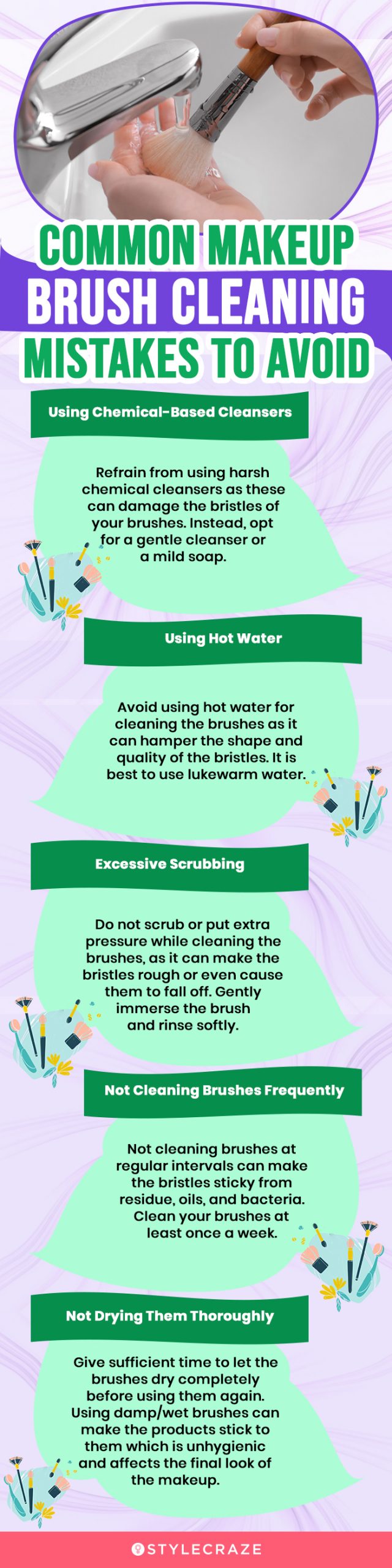 Common Makeup Brush Cleaning Mistakes To Avoid (infographic)