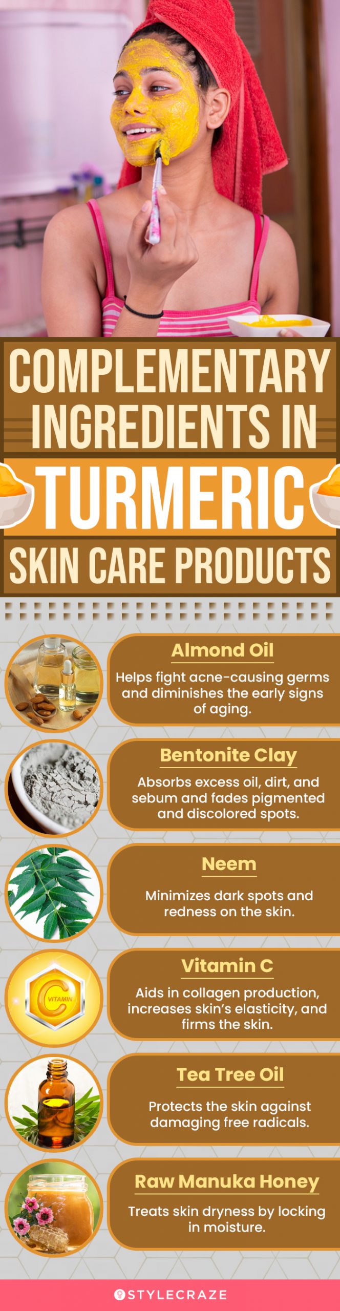 Complementary Ingredients In Turmeric Skin Care Products (infographic)