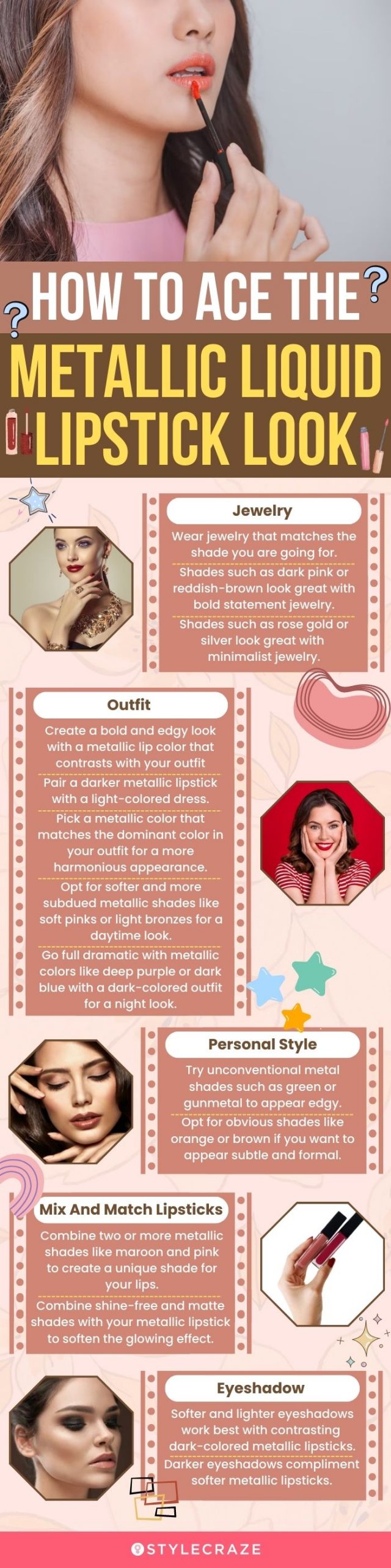 How To Ace The Metallic Liquid Lipstick Look (infographic)