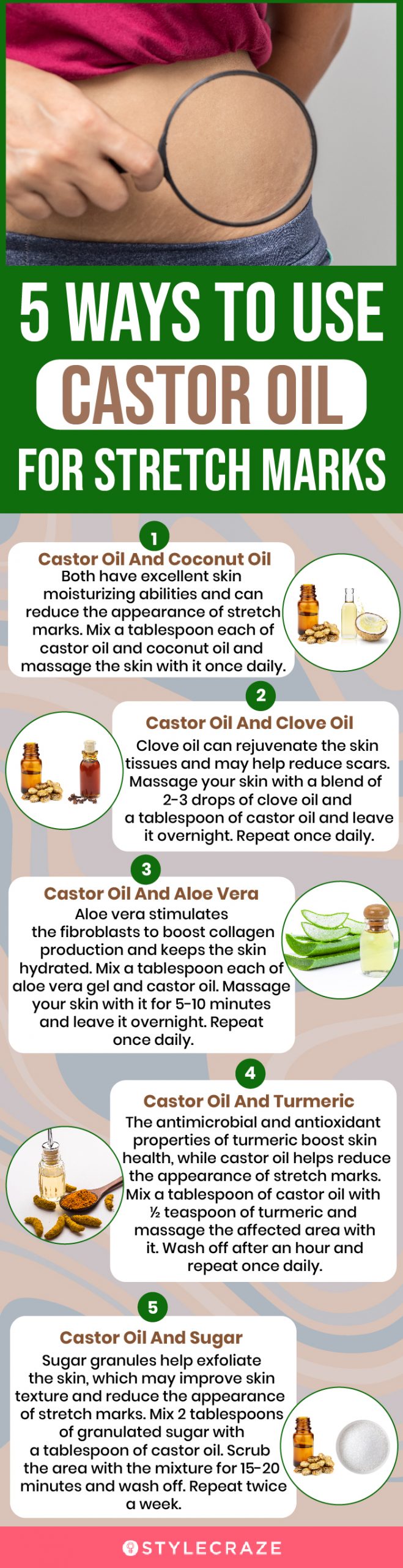 5 ways to use castor oil for stretch marks (infographic)