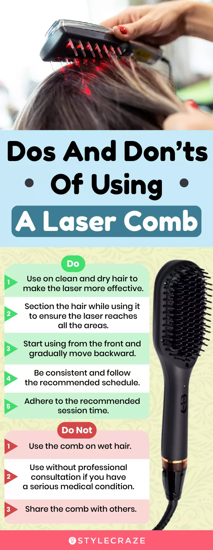 Dos And Don’ts Of Using A Laser Comb (infographic)