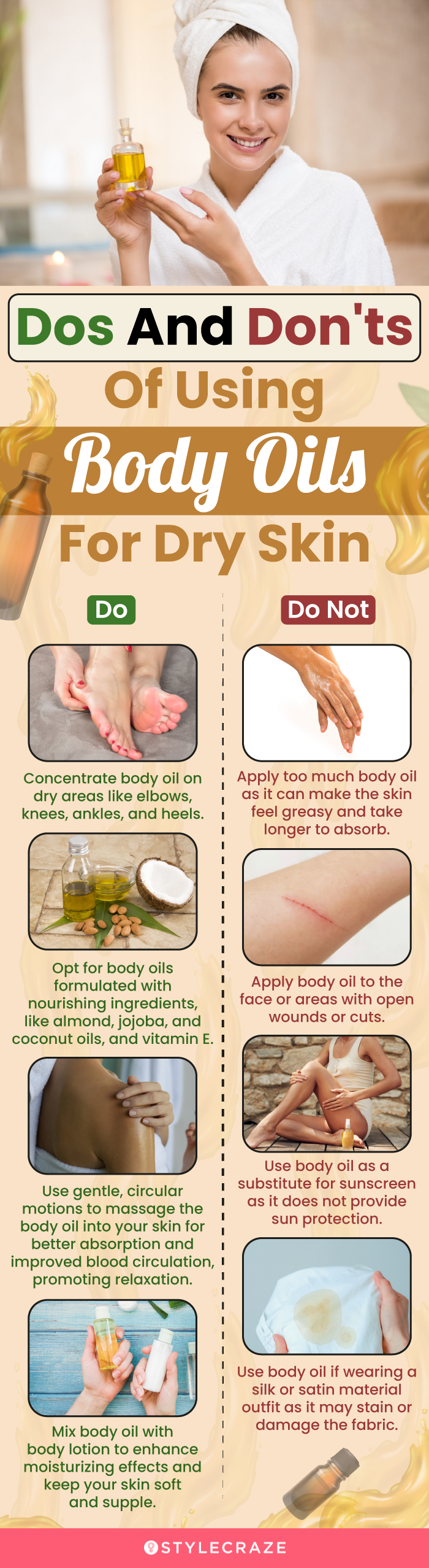 Dos And Don'ts Of Using Body Oils For Dry Skin(infographic)