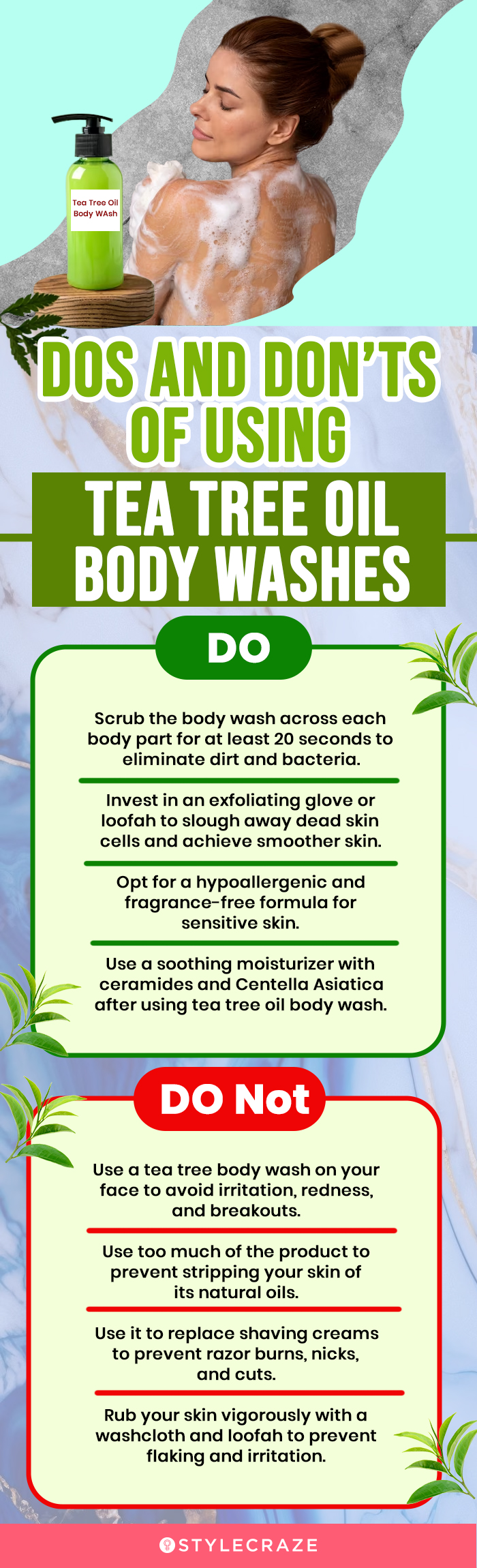 Dos And Don’ts Of Using Tea Tree Oil Body Washes (infographic)