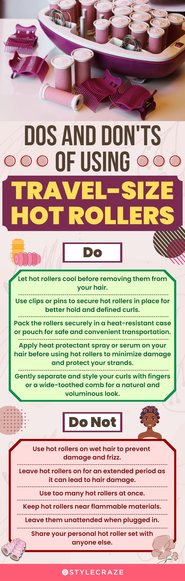Dos And Don'ts Of Using Travel-Size Hot Rollers (infographic)