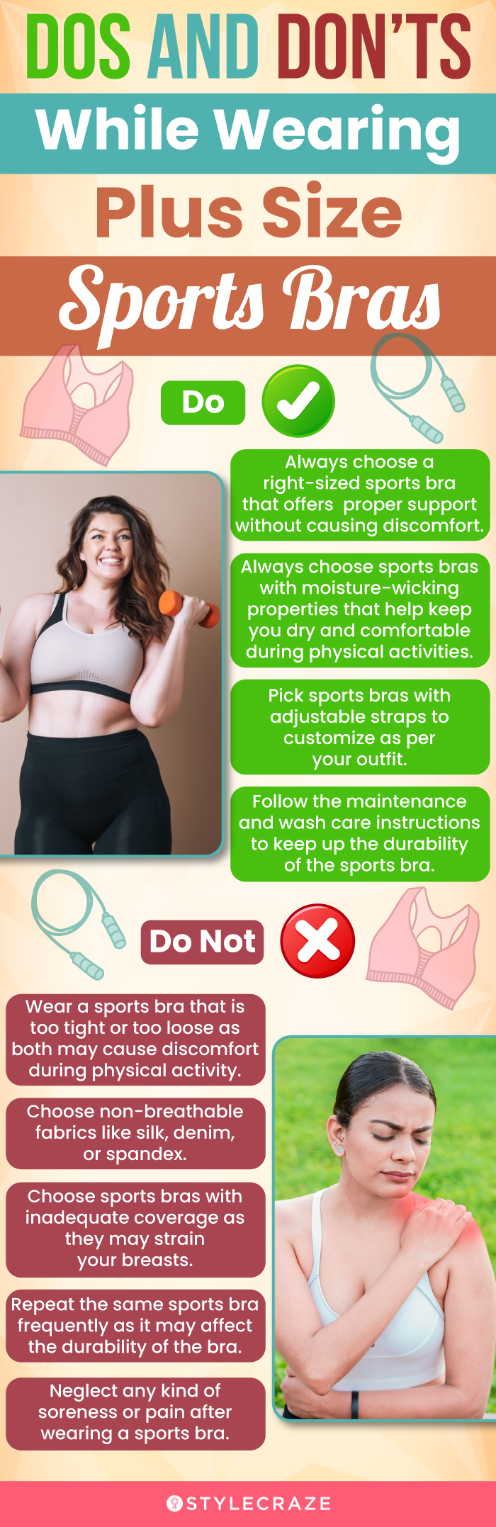 Do’s And Don’ts While Wearing Plus Size Sports Bras (infographic)