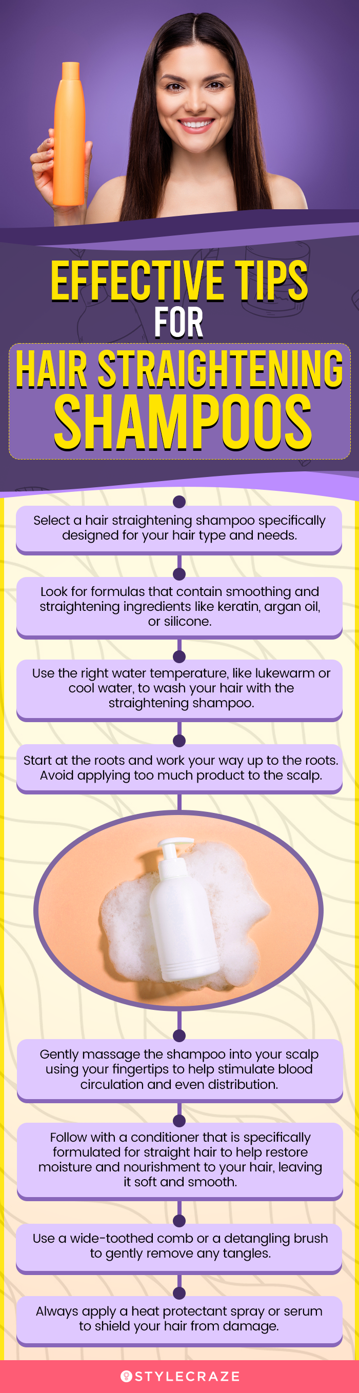 Effective Tips For Using Hair Straightening Shampoos (infographic)