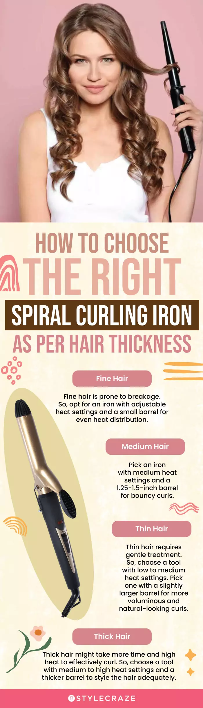 How To Choose The Right Spiral Curling Iron (infographic)