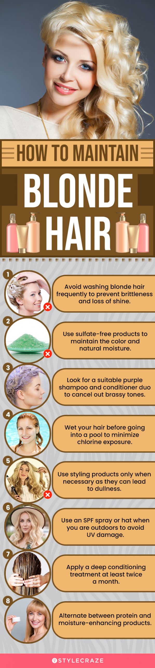 How To Maintain Blonde Hair (infographic)